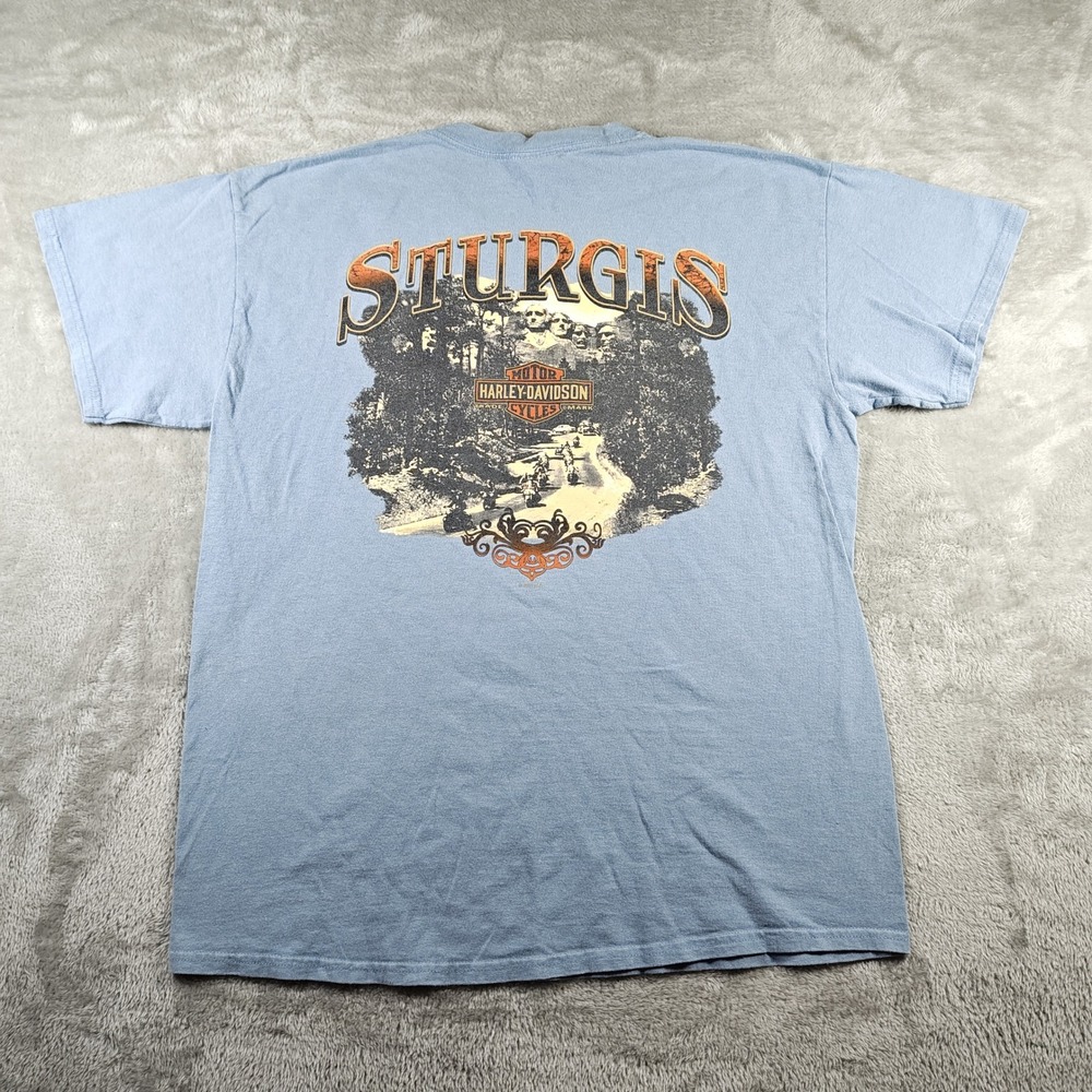 Vintage Harley Davidson Shirt Mens Large Sturgis South Dakota Mount Rushmore